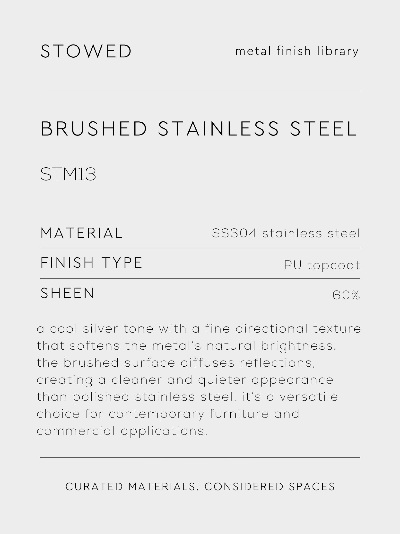 BRUSHED STAINLESS STEEL
