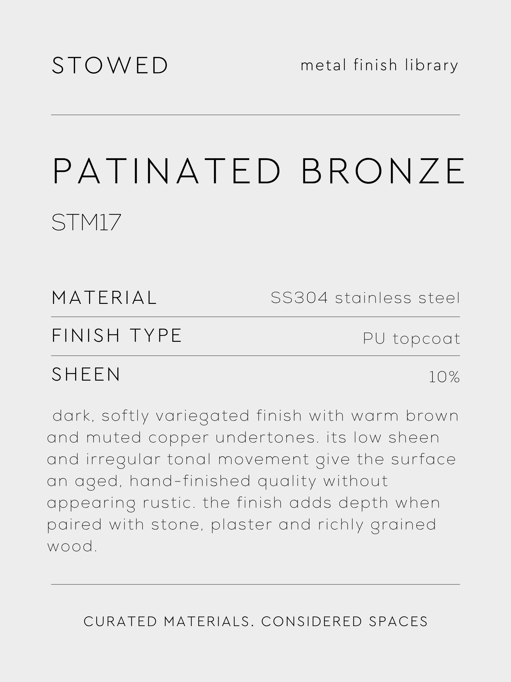 PATINATED BRONZE